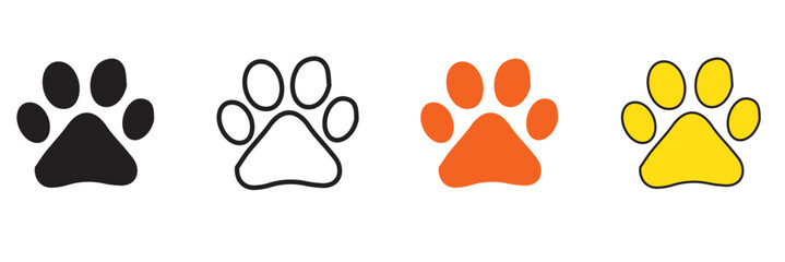 Paw icon set vector. paw print sign and symbol. dog or cat paw © Mr. 786