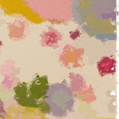 Oil paintings and various flowers, lotus leaves, lotus flowers, goldfish ponds, chrysanthemums, rose