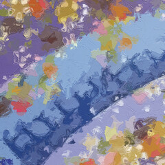 Oil paintings and various flowers, lotus leaves, lotus flowers, goldfish ponds, chrysanthemums, rose