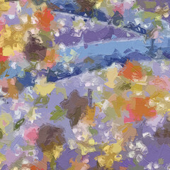 Oil paintings and various flowers, lotus leaves, lotus flowers, goldfish ponds, chrysanthemums, rose