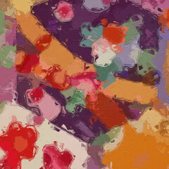 Obraz premium Oil paintings and various flowers, lotus leaves, lotus flowers, goldfish ponds, chrysanthemums, rose