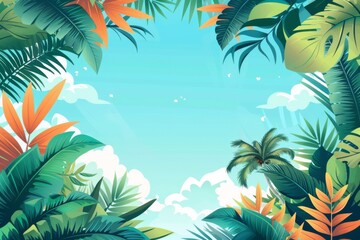 Summer Background illustration created with Generative AI