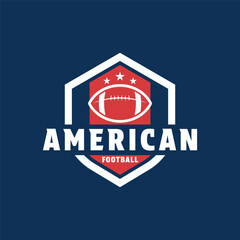 american football logo design with shield vintage emblem badge