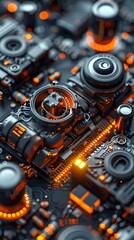 Fototapeta premium Intricate Patterns and Material Compositions of a Zinc-Based Battery Captured in Macro Photography