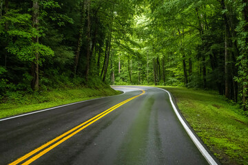 A long way down the road going to Great Smokey Mountains NP, Tennessee