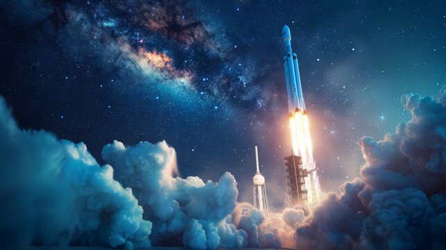 The Rocket Launch in Space