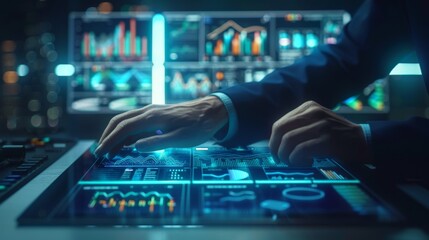 The futuristic data analysis interface