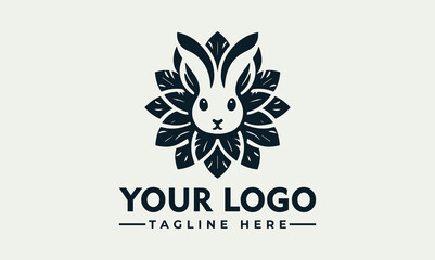 Flower Made of Rabbit Vector Logo Symbolize Tenderness, Growth, and Unconventional Beauty Majestic Flower Made of Rabbit Vector Logo