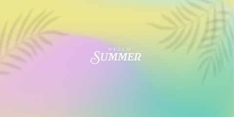 Summer background of the shadow of palm leaves