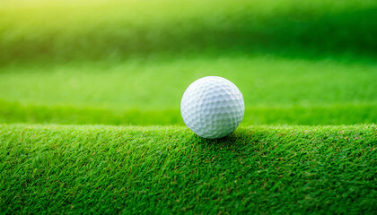 緑のゴルフ場の芝とゴルフボール