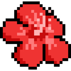Pixel art red chaba flower icon 2