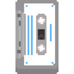 Pixel art vintage cassette tape icon 2