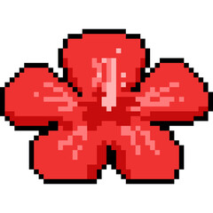Pixel art red chaba flower icon 3