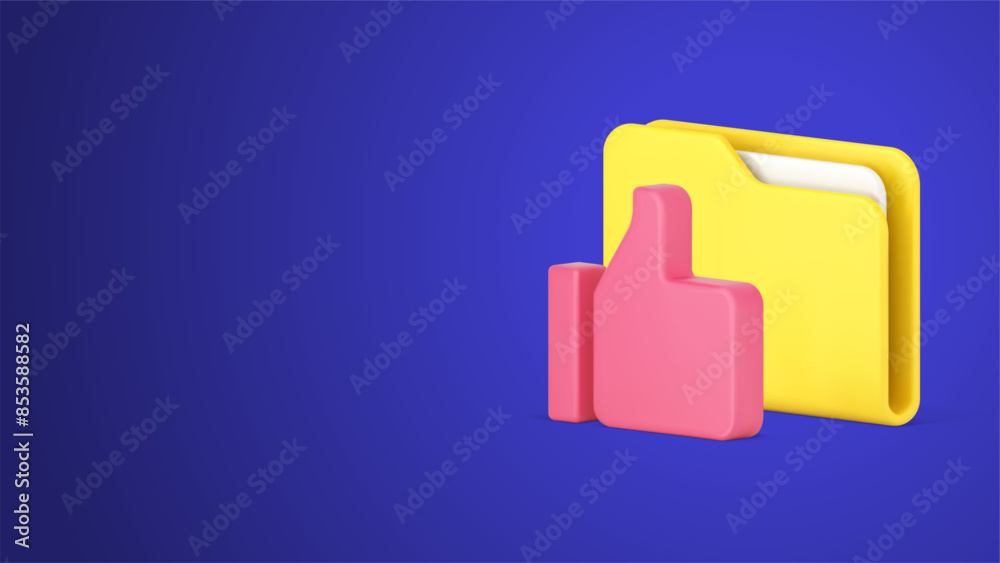 Poster paper folder document archive form success storage cyberspace send receive realistic 3d icon vector