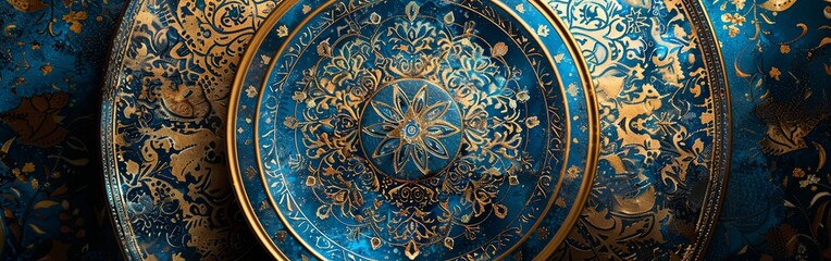 Fototapeta premium Ornate Islamic Ceramic Plate with Luxurious Detail