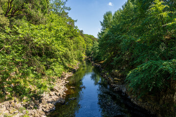 The Pennine Way and the River Tees between Low Force and High Force, near Bowlees, County Durham, England, UK
