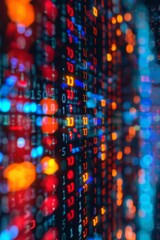 Obraz premium Data code binary background, digital binary data on computer screen, matrix pattern, cyberspace, bigdata banner