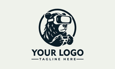 Bear VR Vector Logo A Timeless Design for Gaming, Technology, and Education Brands