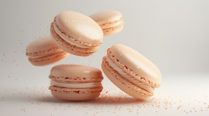 Obraz premium Macarons on a macaron board on a transparent white background.