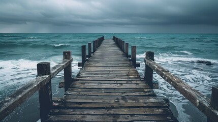 Fototapeta premium photograph of Pier --ar 16:9 Job ID: 6bf48551-2944-4bc7-8f15-e4c65baf7aac
