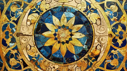 Fototapeta premium Ornate Islamic Ceramic Plate with Luxurious Detail