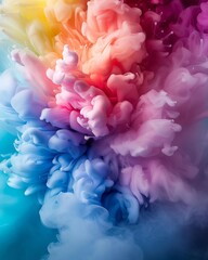 Obraz premium Abstract colorful ink swirling in water, creating vibrant patterns.