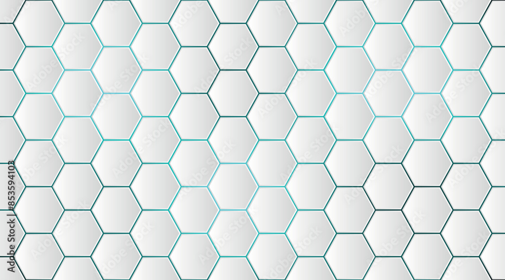 Wall mural hexagon seamless pattern. abstract hexagonal technology background.
