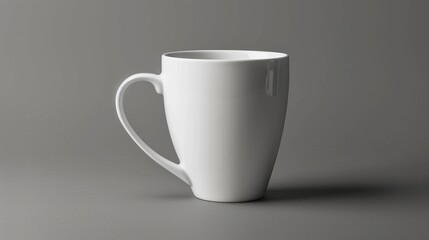 Obraz premium Single White Ceramic Mug on Gray Background. Generative AI