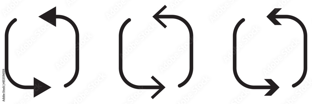 Poster arrows repeat icon set. repetition icon. exchange or replace sign. renew, switch, or reverse symbol 