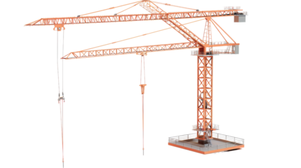 Building crane on white background
