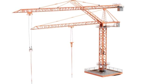 Building crane on white background