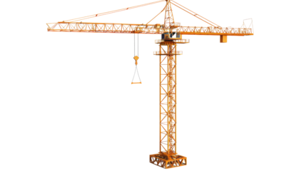 Building crane on white background