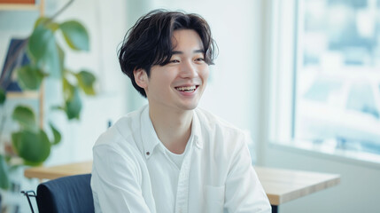 笑顔の日本人男性