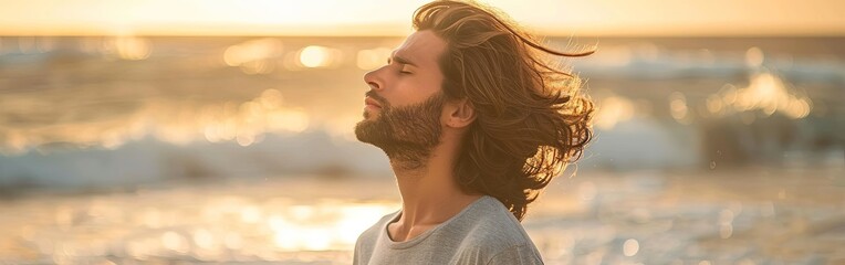 Tranquil Sunset Meditation by the Sea