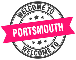 Welcome to Portsmouth stamp. Portsmouth round sign