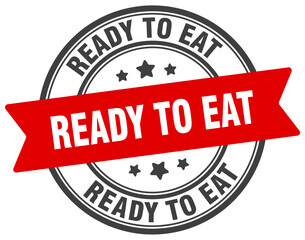 ready to eat stamp. ready to eat label on transparent background. round sign