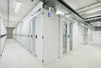 Network server room at data center