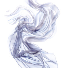 Tulle fabric swirling, realistic, ethereal appearance, isolated on white background transparent background