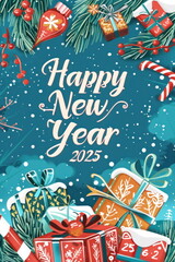 Obraz premium Template card Christmas 2025