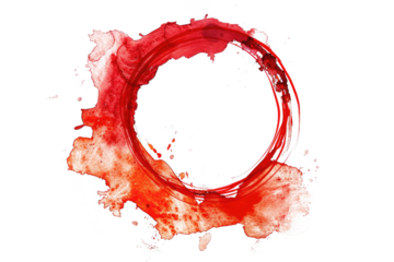 red watercolor stain ring isolated