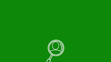 White Analysis Icon Animation on Green Background