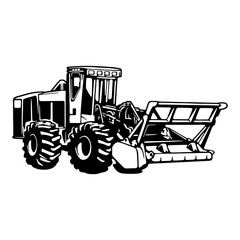 Forest Mulcher - Equipment - Special Vehicles, Heavy Equipment Stencil Cut File