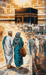 Hajj Mabrour Islamic modern abstract poster
