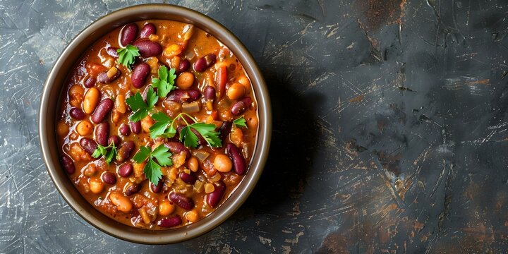 Professional Photo of a Bowl of Rajma Masala with Copy Space and Selective Focus. Concept Food Photography, Copy Space, Selective Focus, Professional Styling, Indian Cuisine