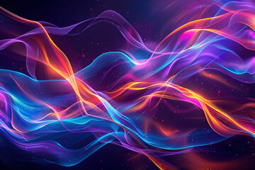 Obraz premium Beautiful texture surface neon wave, design natural abstract background
