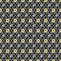 Japanese Cute Flower Diamond Vector Seamless Pattern