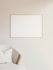 Poster with Frame Mockup hanging on the wall
