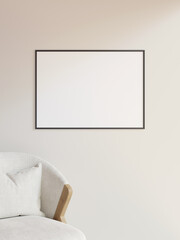 Poster with Frame Mockup hanging on the wall