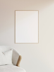 Poster with Frame Mockup hanging on the wall