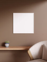 Poster with Frame Mockup hanging on the wall